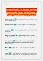 AUTODESK INVENTOR CERTIFICATION TEST QUESTIONS AND ANSWERS - DocMerit