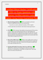 Certified Ethical Hacker Certification - CEH v10 Exam Questions with Correct Verified Answers