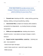 PSW MIDTERM EXAM QUESTIONS WITH CORRECT VERIFIED ANSWERS LATEST UPDATE ...