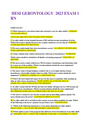 HESI GERONTOLOGY  2023 EXAM 1 RN