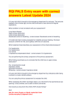 RQI PALS Entry exam with correct answers Latest Update 2024 - DocMerit