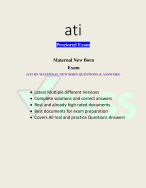 RN ATI MATERNAL NEWBORN PROCTORED EXAM(22 VERSION,NGN)-2024