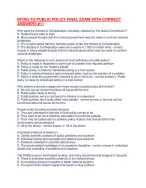 INTRO TO PUBLIC POLICY FINAL EXAM WITH CORRECT ANSWERS -11