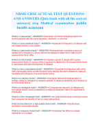 NBME CBSE ACTUAL TEST QUESTIONS AND ANSWERS(Quiz bank with all the correct answers)( step Medical