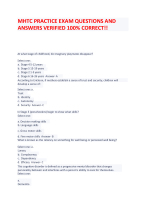 MHTC PRACTICE EXAM QUESTIONS AND ANSWERS VERIFIED 100 CORRECT