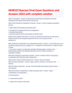MHR523 Ryerson Final Exam Questions and Answers 2023 with complete solution