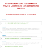 NR 503 MIDTERM EXAM – QUESTION AND ANSWERS LATEST UPDATE 100 CORRECT RATED GRADED A+