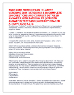TNCC 20TH EDITION EXAM  5 LATEST VERSIONS 2024 (VERSION A _ B) COMPLETE 200 QUESTIONS AND CORRECT