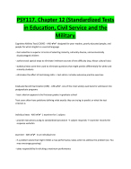 PSY117. Chapter 12 (Standardized Tests in Education, Civil Service and the Military)