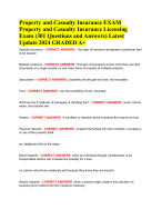 Property and Casualty Insurance EXAM Property and Casualty Insurance Licensing Exam (301 Questions