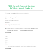 PHED Correctly Answered Questions UpToDate  Already Graded A+