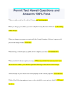 Permit Test Hawaii Questions and Answers 100 Pass