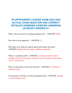 PA APPRAISERS LICENSE EXAM 2023-2024 ACTUAL EXAM QUESTION AND CORRECT VERIFIED ANSWERS