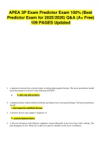 APEA 3P Exam Predictor Exam 100% (Best Predictor Exam for 2025/2026) Q&A