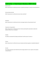 Instructor 1 Final Exam Review 2024 latest