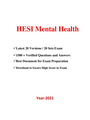 HESI Mental Health Exam (20 Versions, 1500+ Verified Q & A, Latest-2021) / Mental Health HESI Exam |Perfect Guide for HESI Exam|