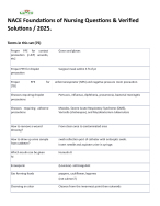 NACE Foundations of Nursing Questions & Verified Solutions / 2025. Proper PPE for contact precauti