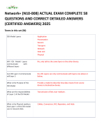 Network+ (N10-008) ACTUAL EXAM COMPLETE 58 QUESTIONS AND CORRECT DETAILED ANSWERS (CERTIFIED ANSWER