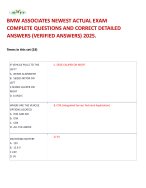 BMW ASSOCIATES NEWEST ACTUAL EXAM COMPLETE QUESTIONS AND CORRECT DETAILED ANSWERS (VERIFIED ANSWERS