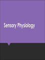 Sensory physiology- biology notes