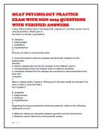 MCAT PSYCHOLOGY PRACTICE EXAM WITH NGN 2025 QUESTIONS WITH - DocMerit