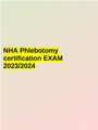 NHA Phlebotomy  certification EXAM 20232024