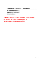 OCR 2024 A LEVEL MATHEMATICS A H240/PAPER 1,2&3 PURE MATHEMATICS WITH QUESTION PAPERS & MARK SCHEME (MERGED) EXAM