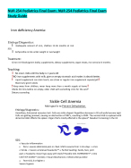 NUR 254 Pediatrics Final Exam|NUR 254 Pediatrics Final Exam Study Guide: Latest Updated Solution