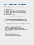 NUR 254 Exam 1 |NUR 254 Exam 1 OB Exam Review|Latest Updated