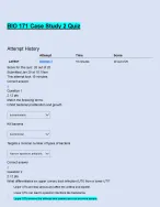 BIO 171 |BIO 171 Case Study 2 Quiz|100% Verified Questions & Answers|Latest Updated