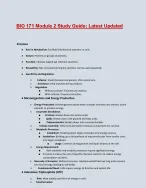 BIO 171 Module 2 Study Guide:Guaranteed A+ Guide:Updated Solution