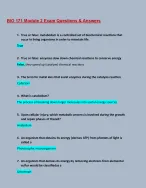 BIO 171 Module 2 Exam: 100% Verified Questions & Answers: Latest Updated