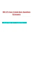 BIO 171 Case 3 study Quiz: Questions & Answers:Latest Updated