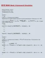 ISYE 6644 Week 3|ISYE 6644 Week 3 Homework Simulation|Questions & Answers|Updated