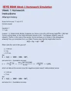 ISYE 6644 Week 1 |ISYE 6644 Week 1 Homework Simulation|Questions & Answers|Updated
