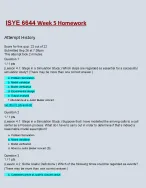 ISYE 6644 Week 5 Homework Simulation|100% Verified Questions & Answers| Updated Solution
