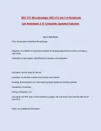BIO 171 Microbiology|BIO 171 lab 1-9 Notebook|Lab Notebook 1-9: Complete Updated Solution|