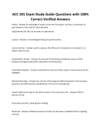 ACC 201 Exam Study Guide Questions with 100% Correct Verified Answers