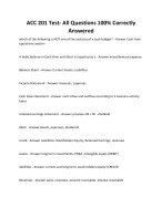 ACC 201 Test- All Questions 100% Correctly Answered