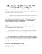 RHIA Domain 4 Test Questions with 100% Correct Solutions | Latest Update