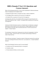 RHIA Domain 5 Test | 111 Questions and Correct Answers