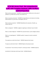 HLTH 501 Assess Final - the comprehensive stuff| with Complete Solutions 100% Verified |