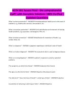 HLTH 501 Assess Final - the comprehensive stuff| with Complete Solutions 100% Verified |