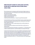HESI RN EXIT EXAM V2 2024-2025 ACTUAL  EXAM WITH VERIFIED SOLUTIONS WELL ANALYSED