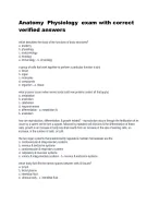 Anatomy  Physiology  exam with correct verified answers