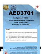 AED3701 Assignment 3 (COMPLETE ANSWERS) 2024 (738471)