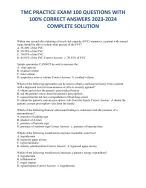 TMC PRACTICE EXAM 100 QUESTIONS WITH 100% CORRECT ANSWERS 2023-2024 ...