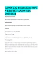 ADMN 232 Final Exam 100%  VERIFIED ANSWERS  2023/2024