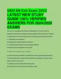 BEST ANSWERS HESI RN Exit Exam 2022 LATEST NEW STUDY  GUIDE 100% VERIFIED  ANSWERS FOR 2024/2025