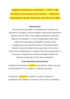 Applied Healthcare Statistics – WGU C784 (Western Governors University) – Objective Assessment Stud